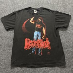 Vintage Kevin Nash Shirt Mens XL Black WCW Wrestling NWo T-America Made USA 90s